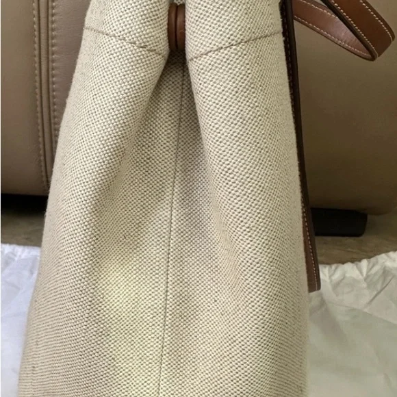 Prada Cream and Tan Structured Tote Bag - Picture 2 of 5